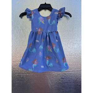 Disney The Little Mermaid Ariel Blue Chambray Ruffle Dress Girls 5T 74D0996LM